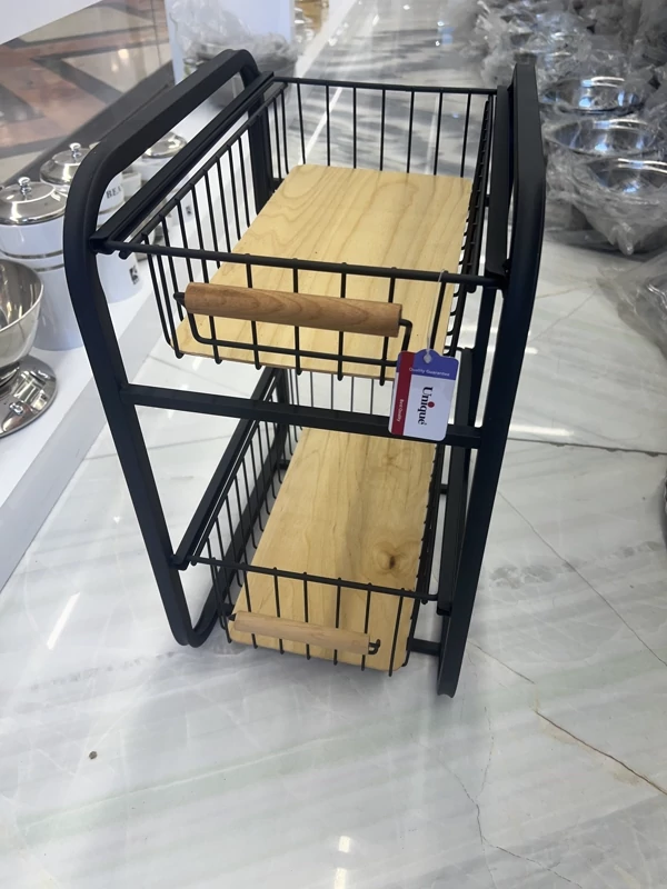 استند نظم دهنده موادشوینده 2طبقه کشویی کف چوب یونیک