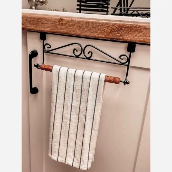 جای حوله ای کابینتی دسته چوبی