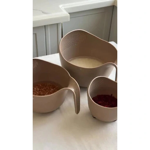 ست برنج شوی دسته دار سه عددی لیمون