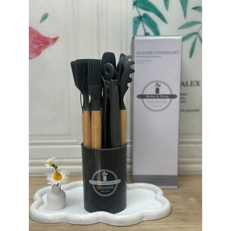 سرویس 12 پارچه کفگیر و ملاقه سیلیکونی Chef