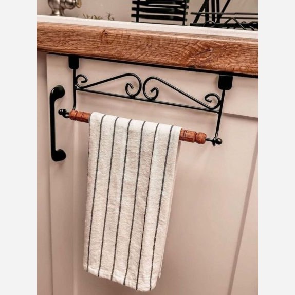 جای حوله ای کابینتی دسته چوبی