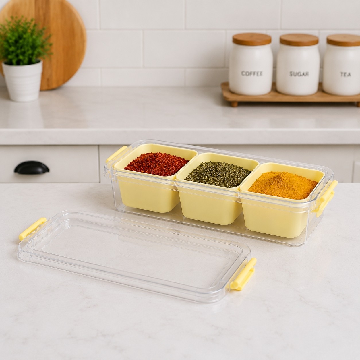 جا ادویه 3 خانه جای ادویه پلاستیکی
