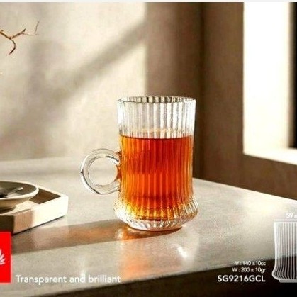 نیم لیوان کمر باریک طرح پریمو استکان کمر باریک بسته 6عددی