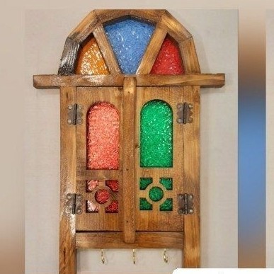 جا کلیدی چوبی سنتی جاکلیدی چوبی 2درب آینه دار