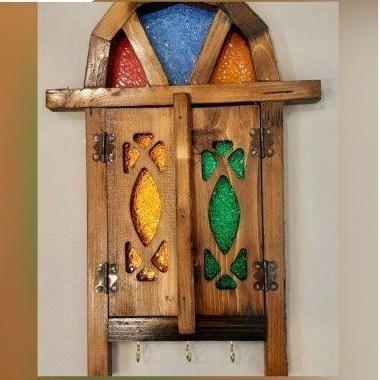 جا کلیدی چوبی سنتی جاکلیدی چوبی 2درب آینه دار