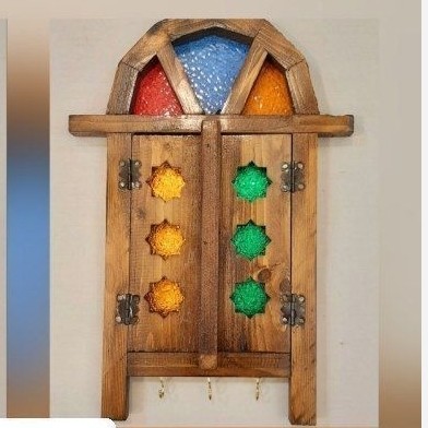 جا کلیدی چوبی سنتی جاکلیدی چوبی 2درب آینه دار