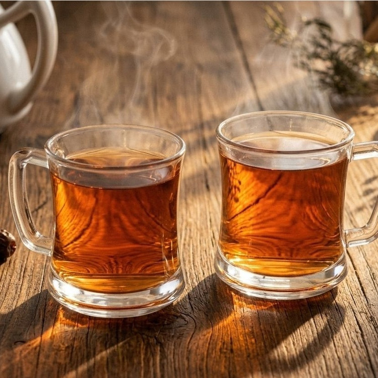 نیم لیوان ساده دسته دار طرح ونیز بسته 6عددی