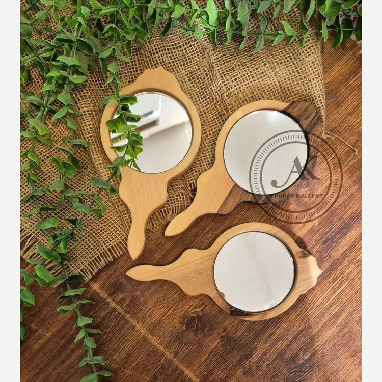آینه دستی چوبی