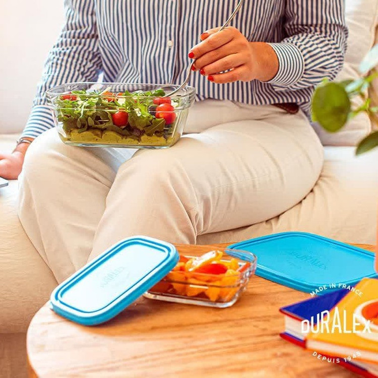 ظرف یخچالی 3 سایز شیشه ای مربعی