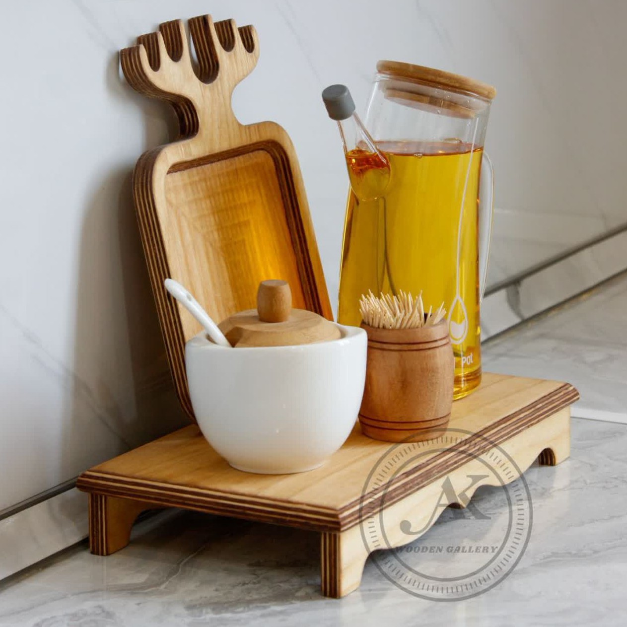 میز  رایزر چوبی پایه دالبری استند چوبی سایز 30