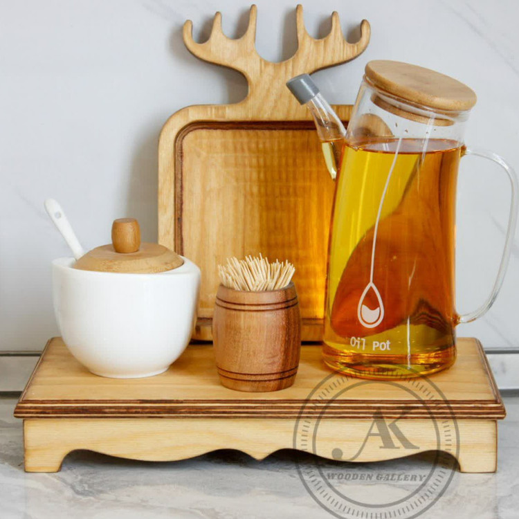 میز رایزر چوبی پایه دالبری استند چوبی سایز 34