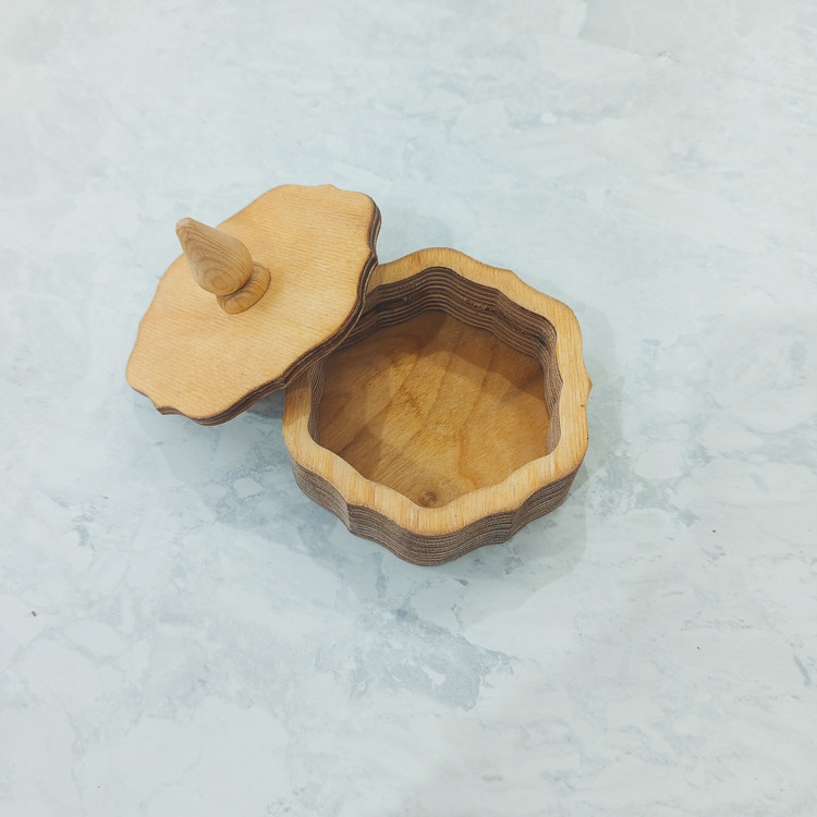 قندان چوبی طرح گل دسته خراطی