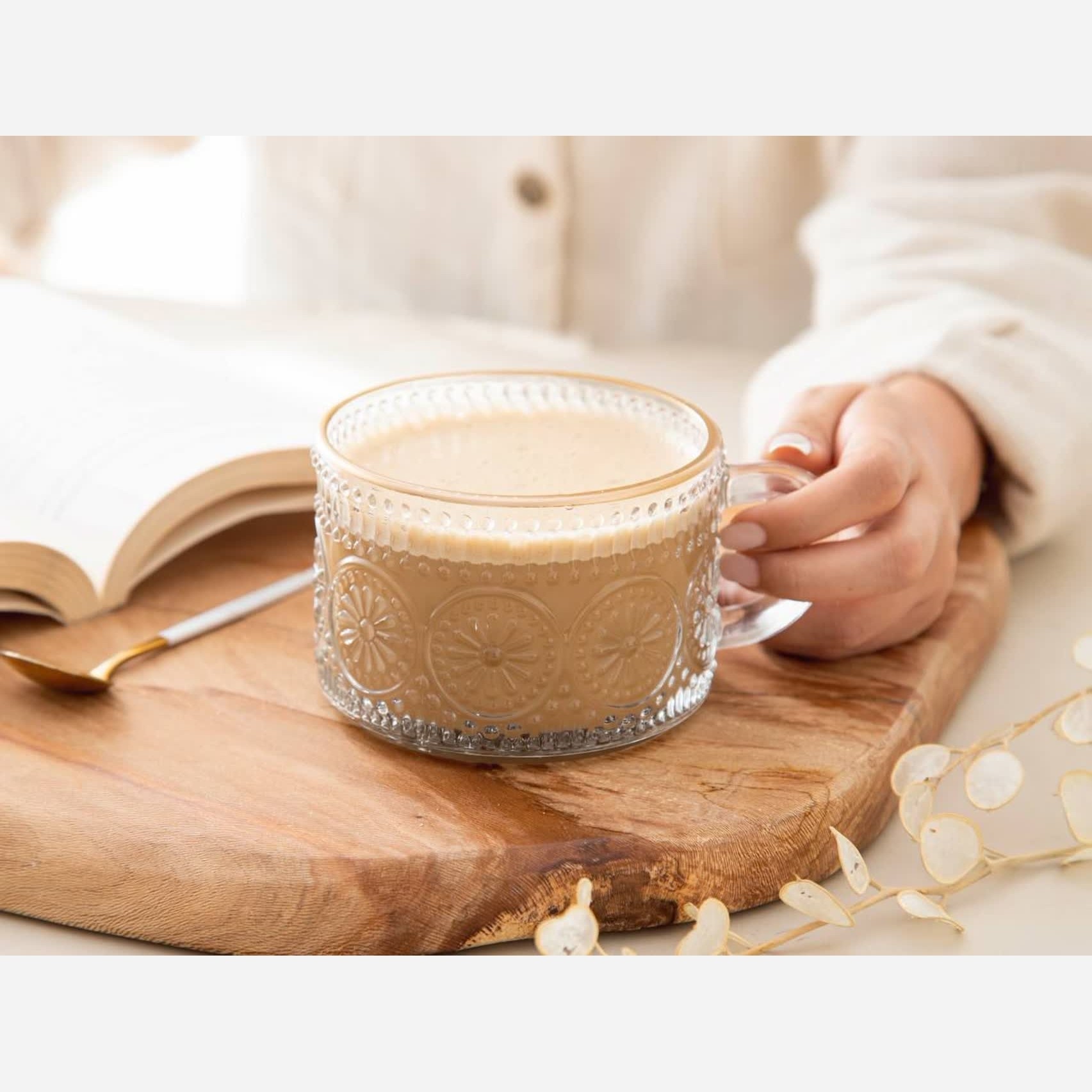 لیوان لته خوری لب طلا ماگ شیشه ای لته خوری