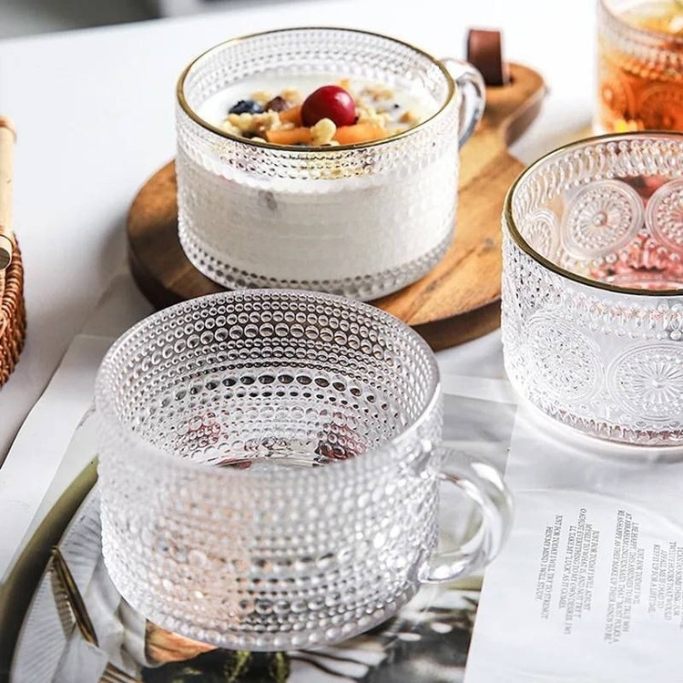 لیوان لته خوری لب طلا ماگ شیشه ای لته خوری