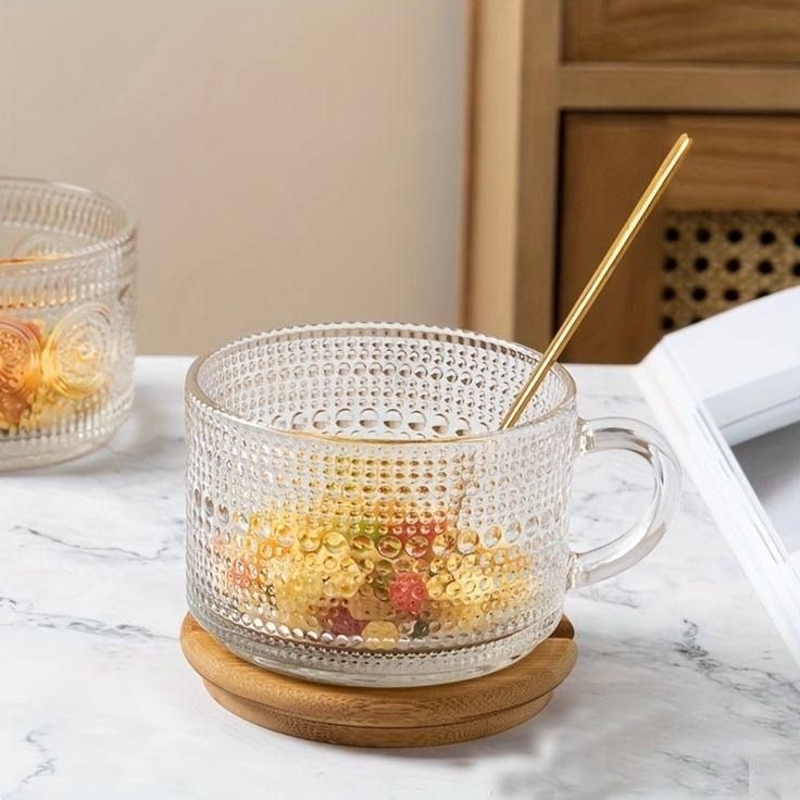 لیوان لته خوری لب طلا ماگ شیشه ای لته خوری