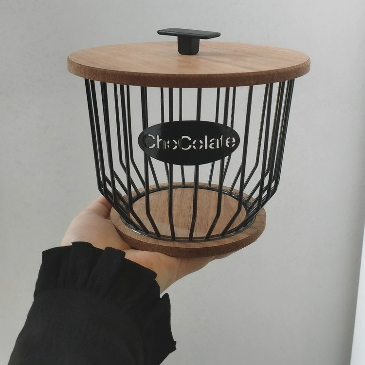 شکلات خوری مشکی فلزی طرح بلوط شکلات خوری فلزی