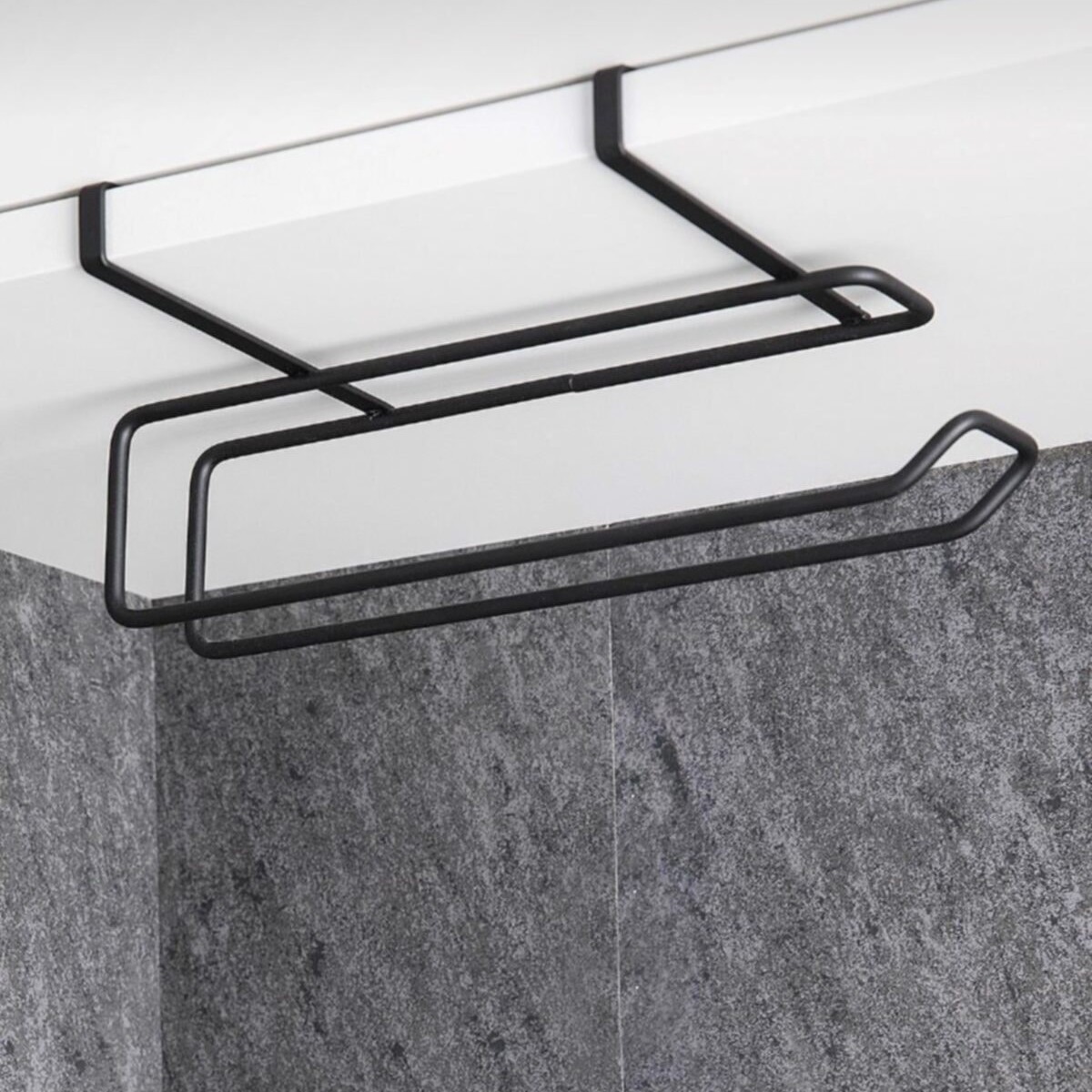 اویز دستمال کابینتی اویز کابینت دستمال رول جنس فلزی با رنگ مشکی