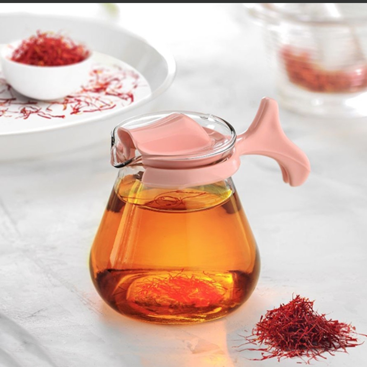 قوری زعفران شیشه ای