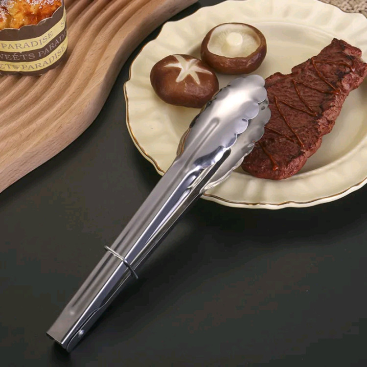 چنگال سالاد استیل چنگال استیل انبر سالاد استیل بسته 2عددی