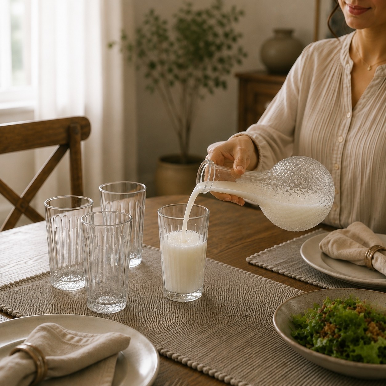 تنگ آب شیشه ای درب دار بطری دوغ شیشه ای