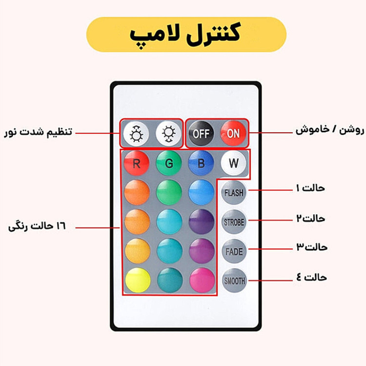 آباژور کریستال لمسی با 16 رنگ زیبا و خیره کننده درجه 2