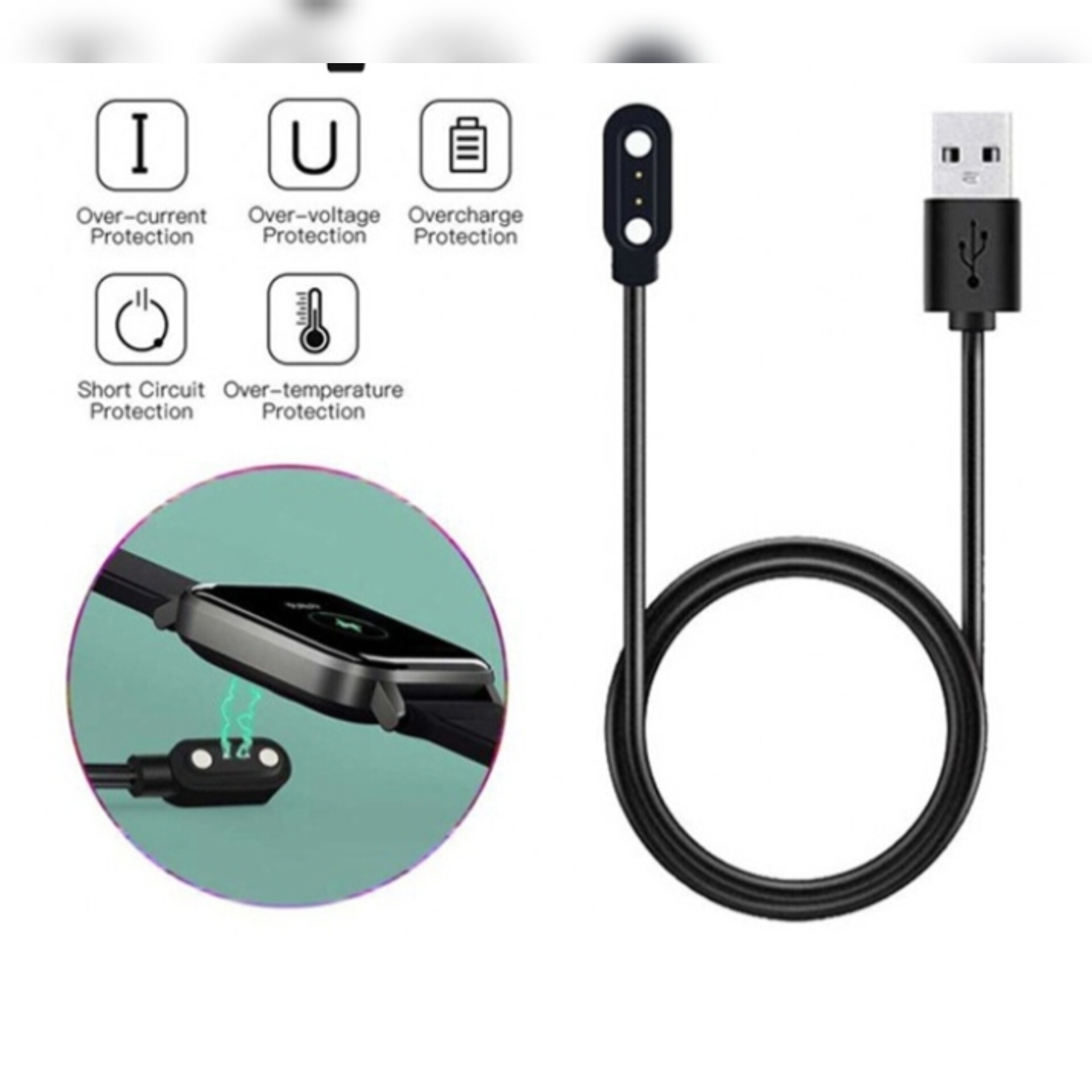 کابل شارژ ساعت هوشمند مدل SL01وHM02 درجه یک فاصله دوتا خار 3 میل میل
