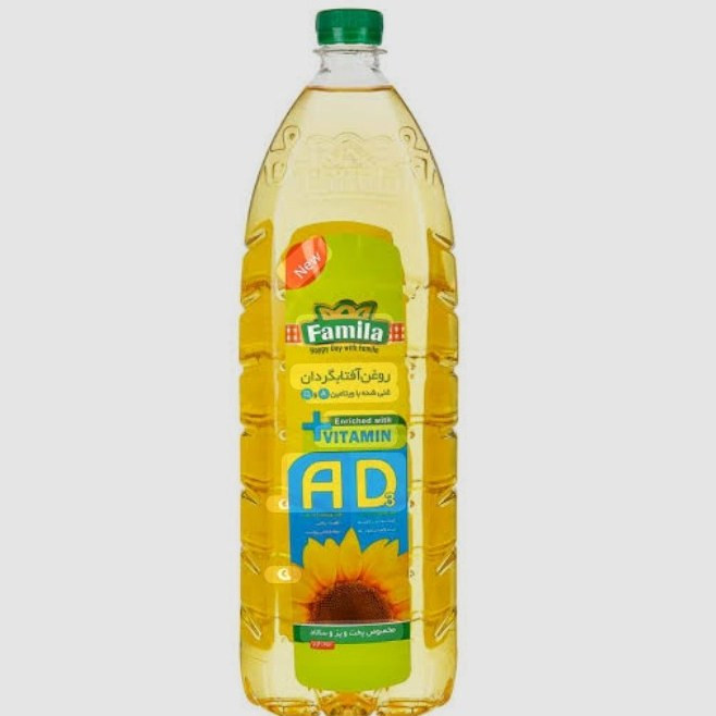 روغن مایع آفتابگردان فامیلا غنی شده با ویتامین DوA وزن 1.5 لیتری