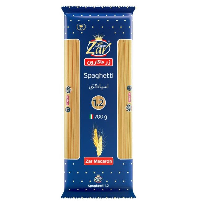 اسپاگتی ماکارونی زر ماکارون قطر 1.2 مقدار500 گرم