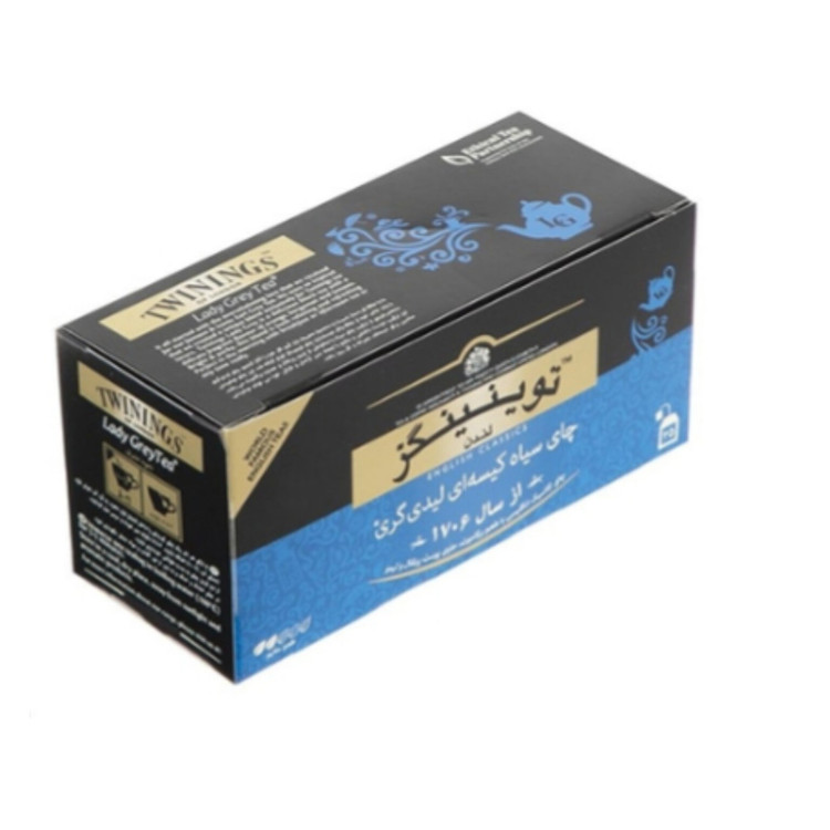 چای سیاه کیسه ای برگاموت پوست پرتغال ولیمو تویینینگز لیدی گری پک 25 عددی