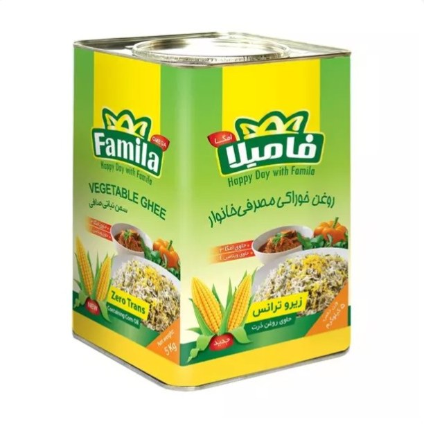 روغن ذرت نیمه جامد فامیلا امگاسه وزن 5 کیلوگرم جدید کیفیت عالی