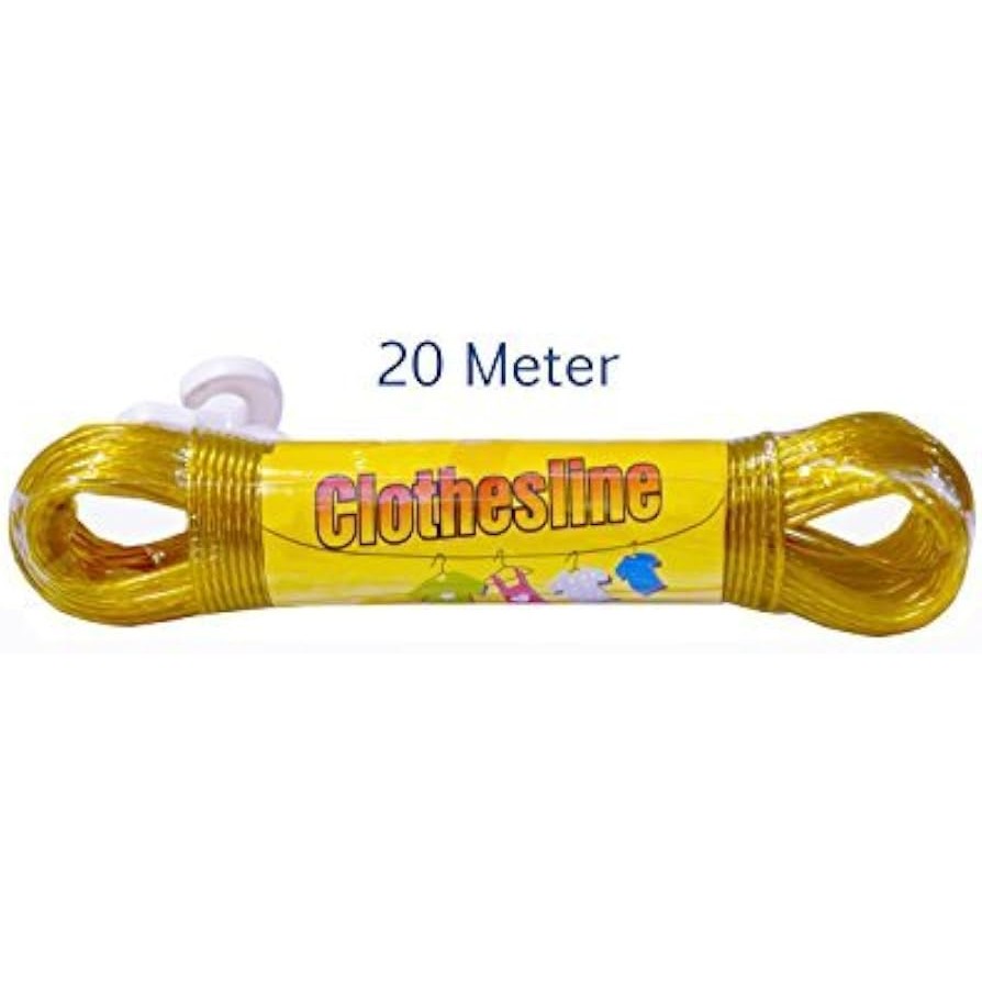 طناب بند رخت فلزی 20متری با روکش پلاستیکی(سیم بکسل ریز بافته شده) طناب سیمی 20 متری