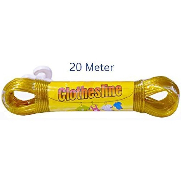 طناب بند رخت فلزی 20متری با روکش پلاستیکی(سیم بکسل ریز بافته شده) طناب سیمی 20 متری