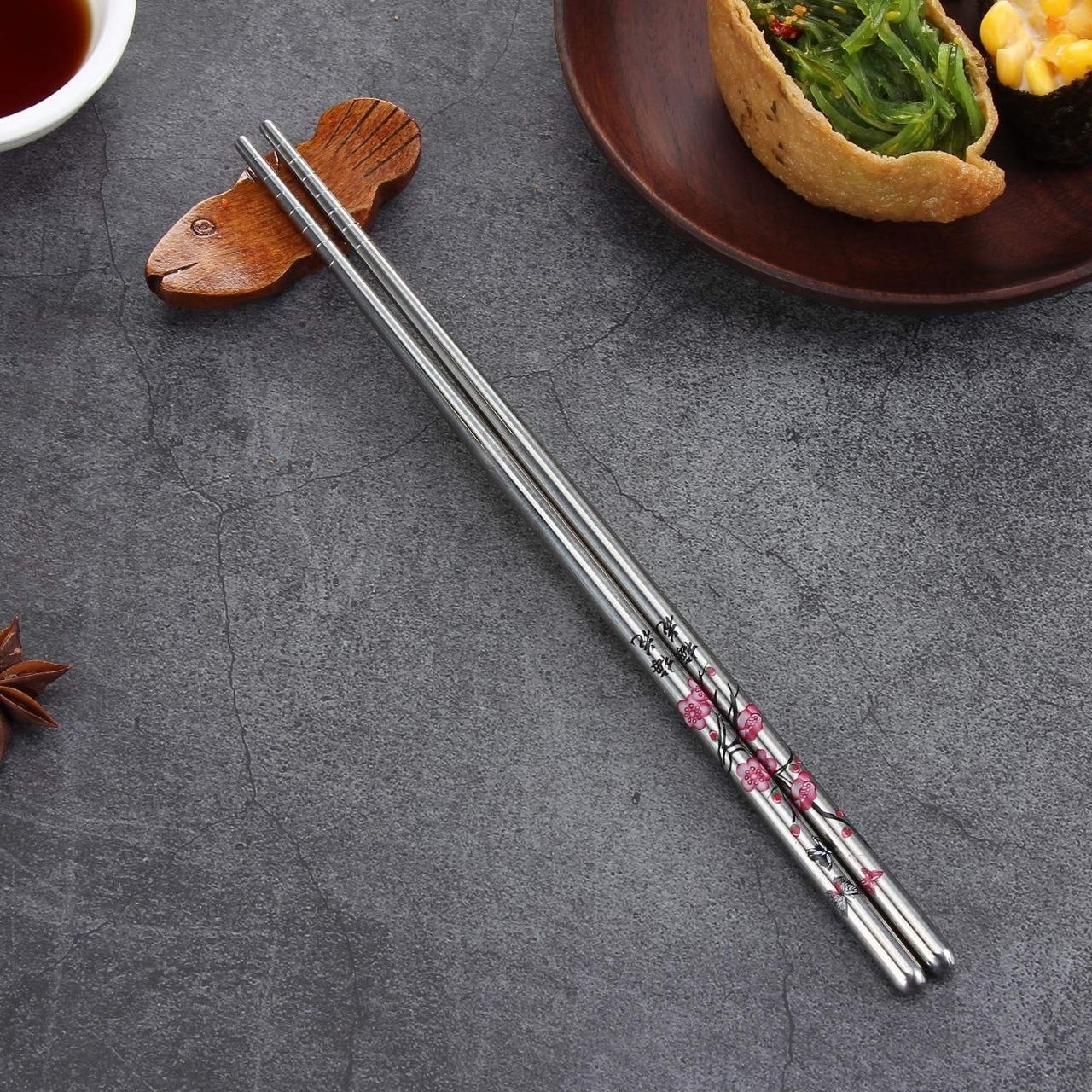 چاپستیک استیل ضد زنگ طرح ساکورا