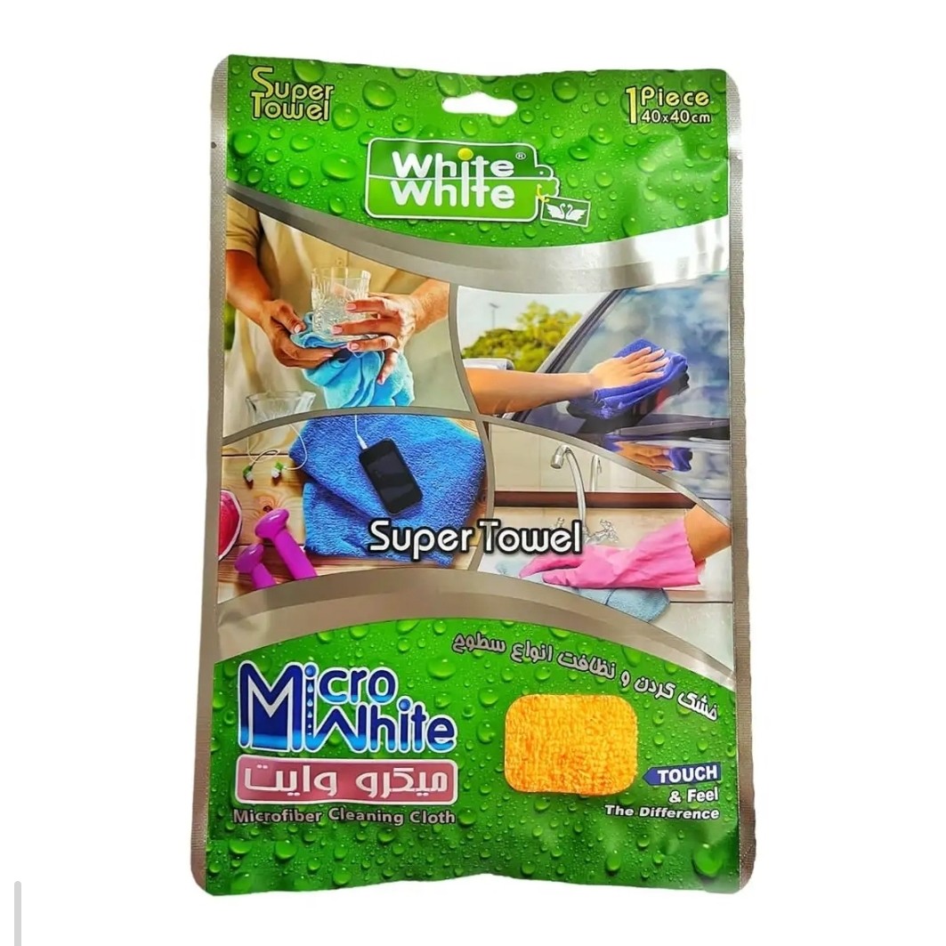 دستمال میکرو وایت (White White) مخصوص خشک کردن و نظافت انواع سطوح
