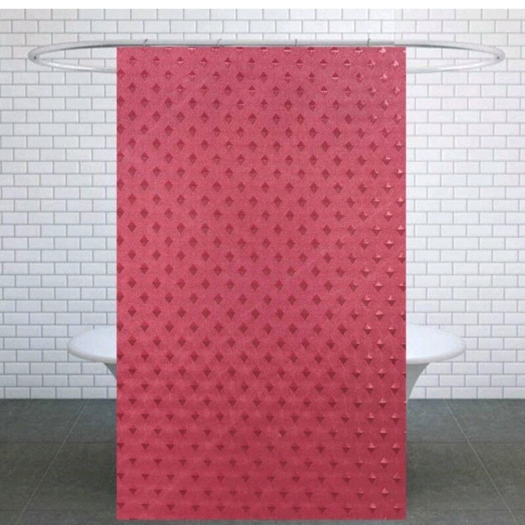 پرده حمام سایز 180x200 سانتی متر طرح لوزی برجسته در رنگبندی متنوع