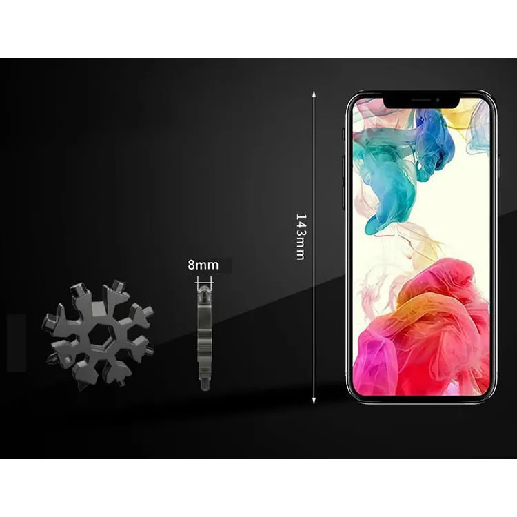 آچار هارمن مدل 18 کاره خورشیدی طرح SNOW FLAKE BLACK