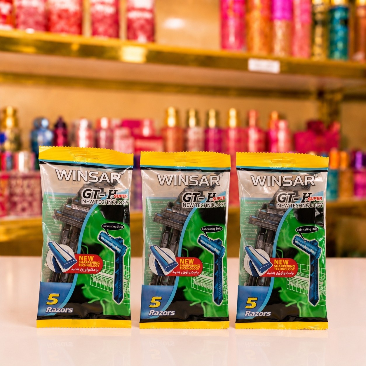 ژیلت خودتراش وینسار دوطرفه صابون داربسته 5عددی(قیمت مناسب،عرضه مستقیم)